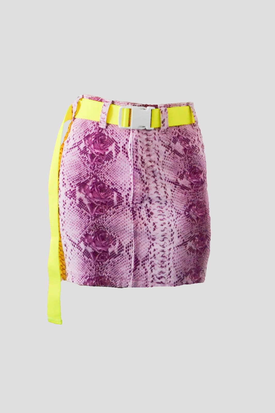 Pink snake clearance print denim skirt